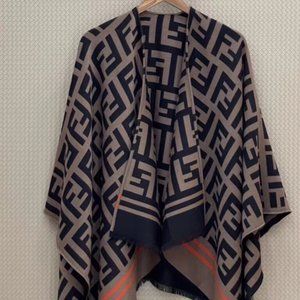 Fendi oversized reversible wool shawl
